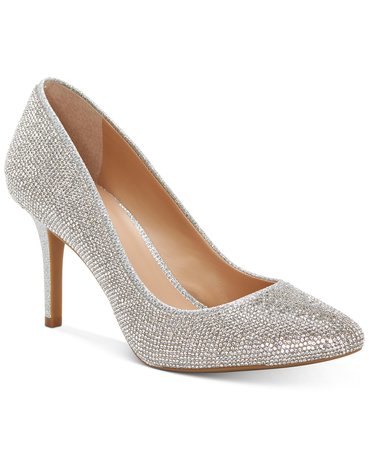 INC International Concepts INC Women's Zitah Embellished Pointed Toe Pumps, Created for Macy's & Reviews - Heels & Pumps - Shoes - Macy's silver