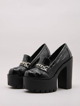 Plataform Chain Black Shoes