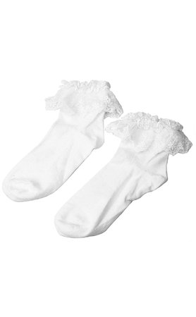 white frill lace socks