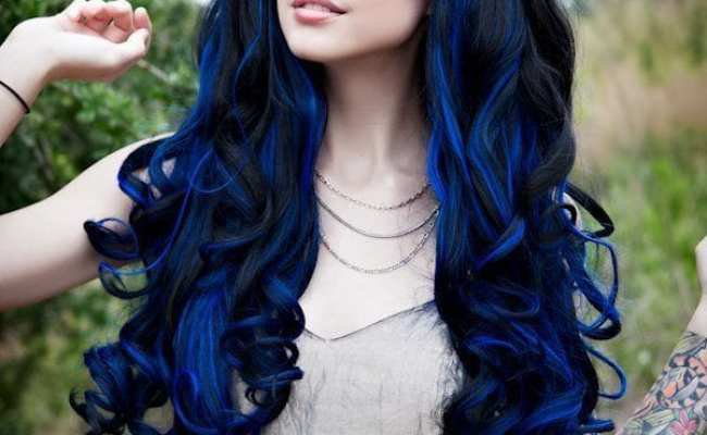 hairstyles gothic midnight blue