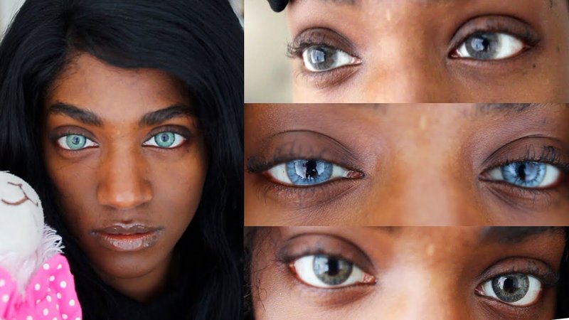 Dark Skin blue contacts