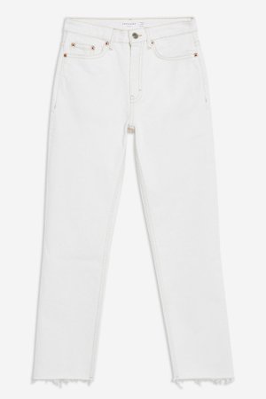 Topshop Off White Straight Jeans
