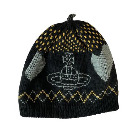 Vintage Vivienne Westwood heart and orb knit beret.... - Depop