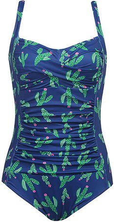 Ekouaer One Piece Swimwear Women's Tummy Control Swimsuit Push up Bathing Suit Bikini(PAT2, X-Large) at Amazon Women’s Clothing store