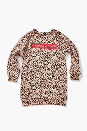 Girls More Love Leopard Print Dress (Kids)