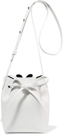 Mini Mini Leather Bucket Bag - White
