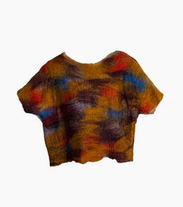 Square Felted Top in Orange Camo – Kathleen