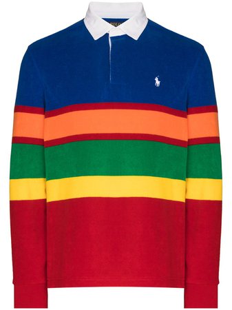 Polo Ralph Lauren Striped terry-effect Polo Shirt - Farfetch