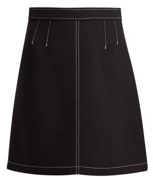 Top Stitch Mini Skirt - Womens - Black