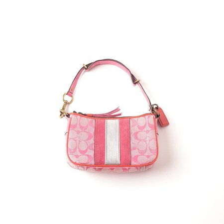 @strawberrycheesecake_vintage sur Instagram : 🍒🍒🍒🍒 🍰Mini Pink-Silver Stripe Coach Bag 🍰Size: 8x4.5 in 🍰Condition: 100% 🍰Price: DM