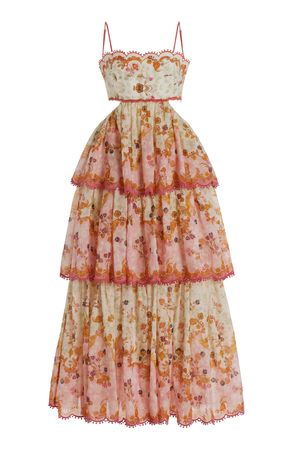 Laurel Tiered Cotton-Silk Midi Dress By Zimmermann | Moda Operandi