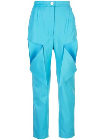 Natasha Zinko Cut-Out Detail Trousers FW1930430 Blue | Farfetch