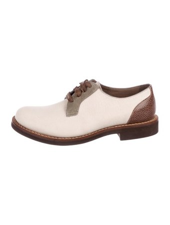 Brunello Cucinelli Suede Round-Toe Oxfords - Shoes - BRU69273 | The RealReal