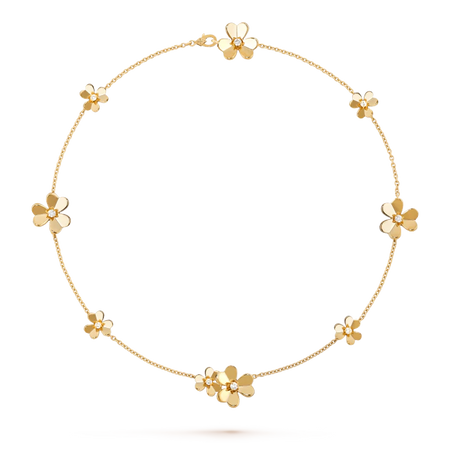 VAN CLEEF & ARPELS Frivole necklace, 9 flowers 18K yellow gold, Diamond