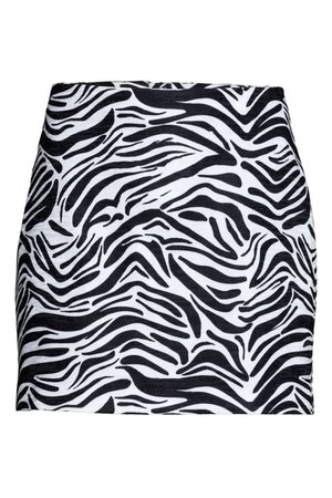 Zebra-printed short skirt
