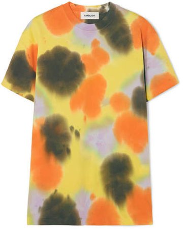 Tie-dyed Cotton-jersey T-shirt - Yellow