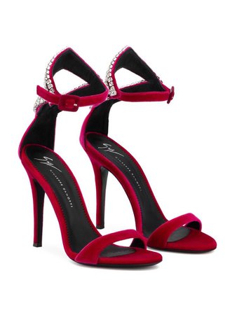 Red high heel sandals