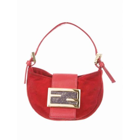 Baguette handbag Fendi Red in Suede - 9059823