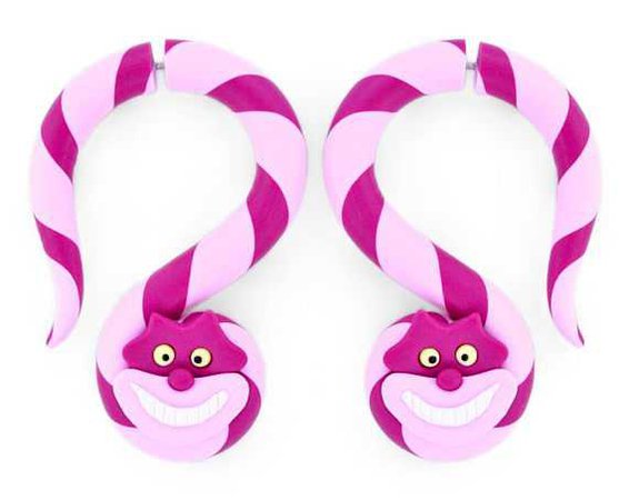 Cheshire Cat Earrings Disney Earrings Cat Ear Plugs Fake Gauge