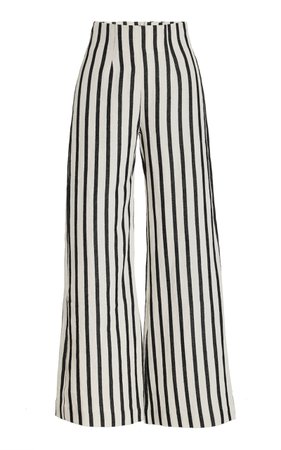 Amo Striped Linen-Blend Wide-Leg Trousers By St. Agni | Moda Operandi