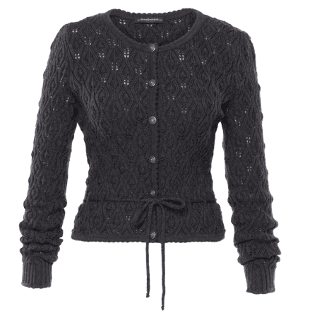 Knitted cardigan "Resi" in dark grey with button closure - Lena Hoschek