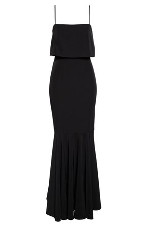 WAYF the Domenic Popover Trumpet Gown black