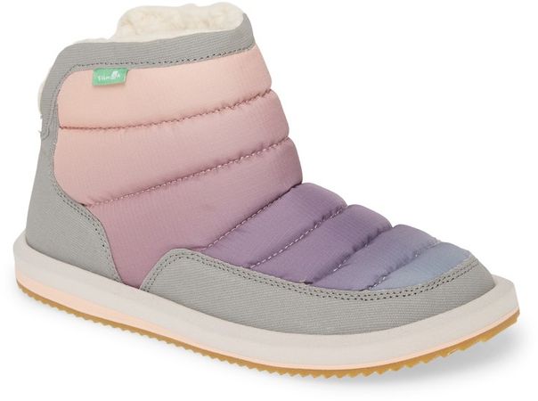 Puff N' Chill Ombre Quilted Faux Fur Bootie