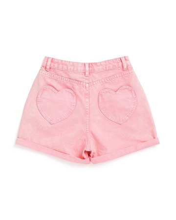 lazy oaf i heart pink mom shorts