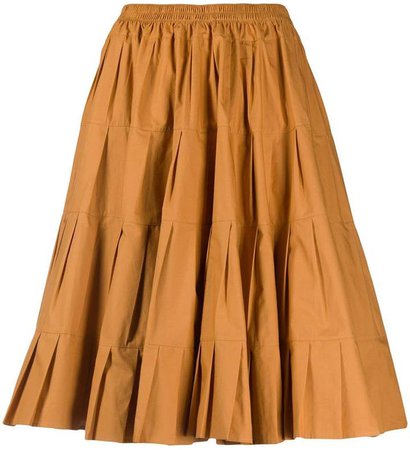 pleated midi skirt