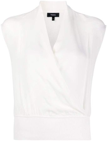 Draped Shell Top silk blouse