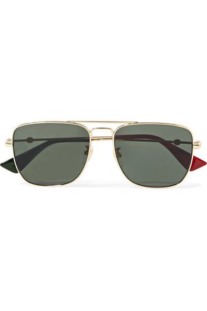 Gucci | Square-frame gold-tone sunglasses | NET-A-PORTER.COM