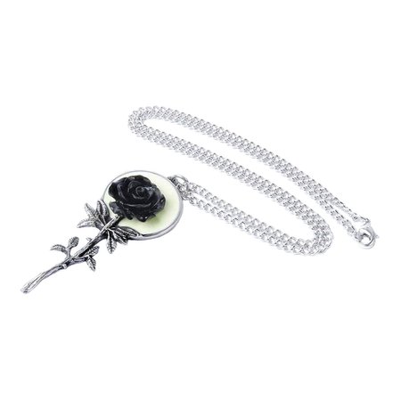 Alchemy Gothic Luna Rose Pendant Necklace, Moon Jewellery
