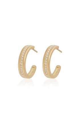 18k Yellow Gold Diamond Hoop Earrings By Jamie Wolf | Moda Operandi