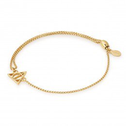 HARRY POTTER DEATHLY HALLOWS Pull Chain Bracelet in 14kt Gold Plated Sterling Silver| ALEX AND ANI