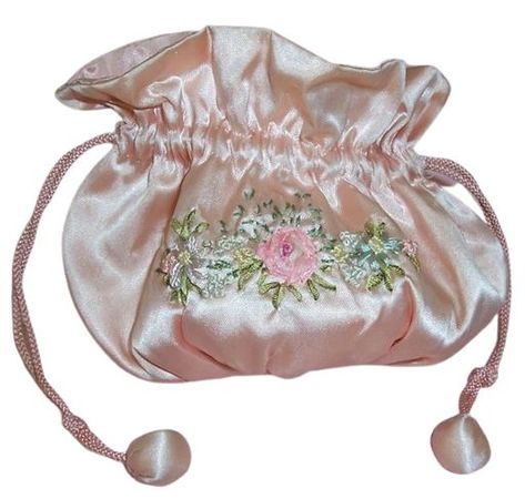 Vintage pink satin drawsting bag - @White_Oleander