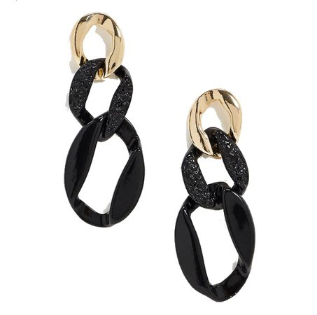 black and gold chain earrings