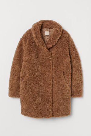 Faux Fur Teddy Bear Coat - Brown - Ladies | H&M US