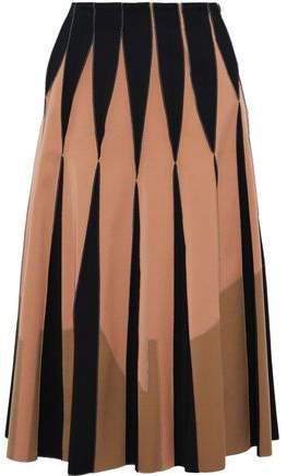 Pleated Satin-twill Skirt