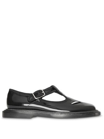 Burberry Black Patent Leather T-Bar Shoes | Farfetch.com
