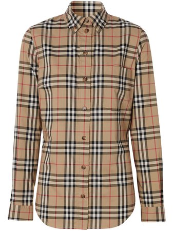 Burberry Vintage Check Button-Down Shirt 8022284 Brown | Farfetch