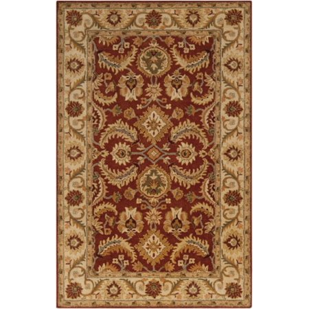 5' x 8' Golden Feather and Rustic Red Oriental-Style Wool Area Throw Rug - Walmart.com