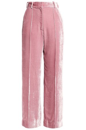 Baby pink Charlie velvet wide-leg pants | Sale up to 70% off | THE OUTNET | RACIL | THE OUTNET