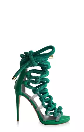 SOFIA EMERALD LEATHER & ROPE SANDALS – Monika Chiang