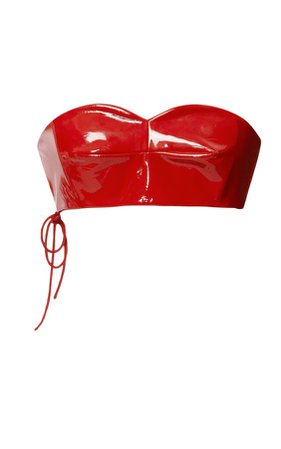 Thakoon Patent Leather Lips Bandeau Top