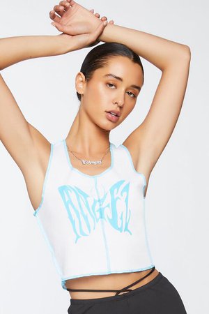 Butterfly Graphic Cropped Tank Top