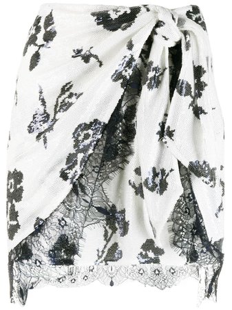Self-Portrait Sequin Wrap Skirt - Farfetch
