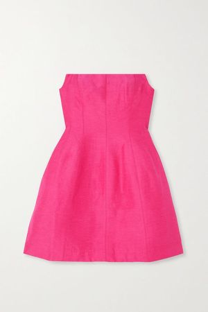 Aje - Baret Strapless Linen-blend Mini Dress - Pink - UK 12