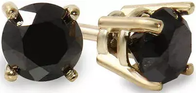 Zales 3ct Black Diamonds 14k Gold Earrings