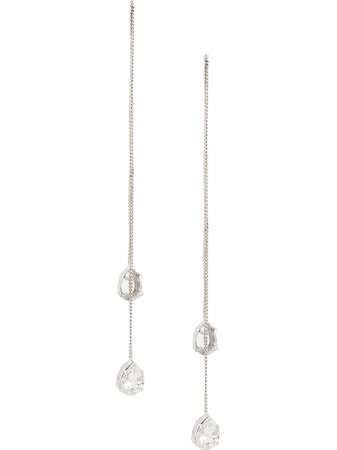 MM6 Maison Margiela Crystal Drop Chain Earrings - Farfetch