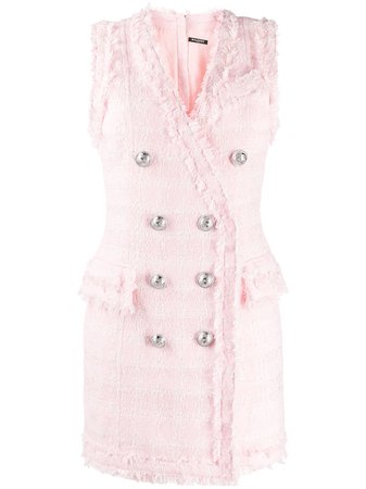 Balmain Sleeveless Tweed Dress